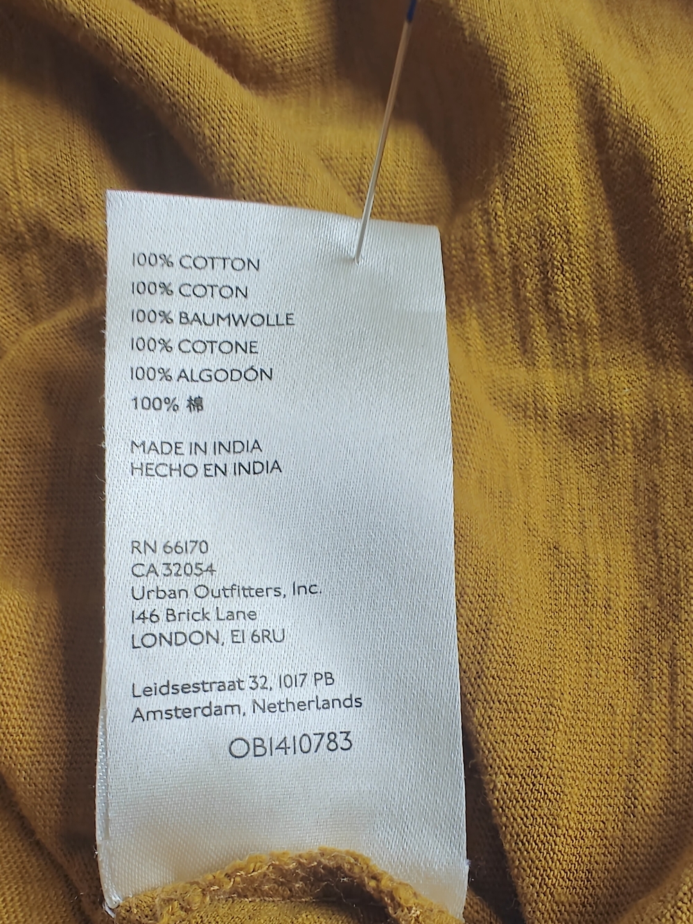 Anthropologie Women Solid Mustard Cotton Knit Ruffle V-Neck Puff Sleeve Blouse L - Picture 10 of 10
